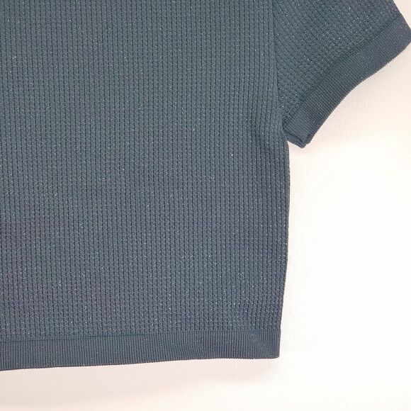Wild Fable Waffle Knit Tee Women's XS Dark Blue Cropped Stretch Short Sleeve NWT - Picture 12 of 14